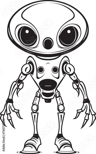 Mechanical Wanderer Vector Emblem of Alien Robot Astral Enforcer Alien Robot Iconic Symbol