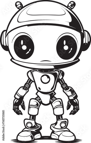 Astral Enforcer Alien Robot Iconic Symbol Techno Intruder Vector Logo of Extraterrestrial Robot