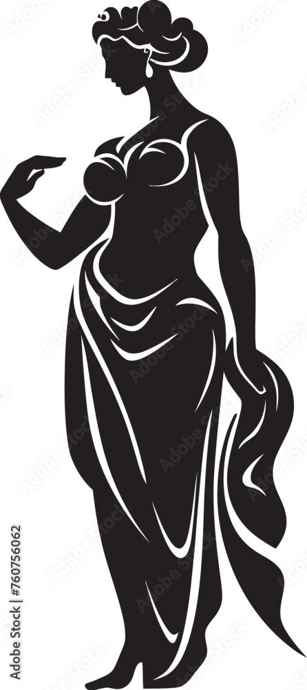 Pantheon Princess Iconic Emblem of Greek Beauty Mythical Maiden Vector Design of Greek Goddess