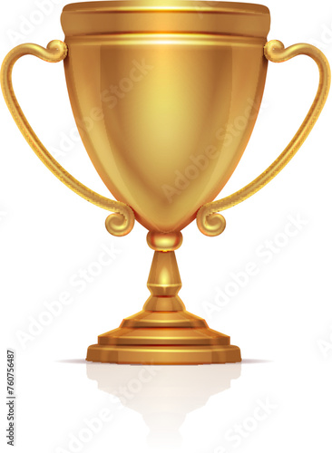 Golgen trophy cup. Champion award. Winner prize © MicroOne