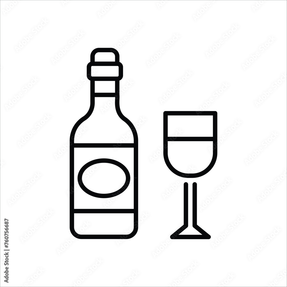 Wine Bottle icon editable stock vector stock Wine Bottle icon editable stock vector stock