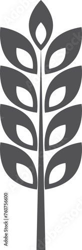Grain crop ear black icon. Wheat symbol