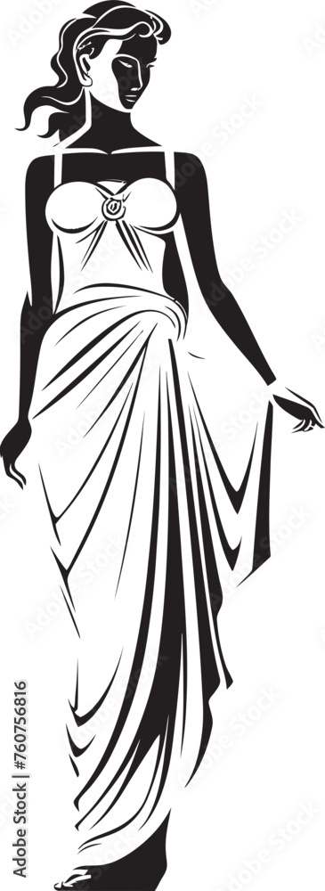 Classical Charm Iconic Emblem of Ancient Beauty Pantheon Princess Vector Design of Greek Goddess Classical Charm Iconic Emblem of Ancient Beauty Pantheon Princess Vector Design of Greek Goddess