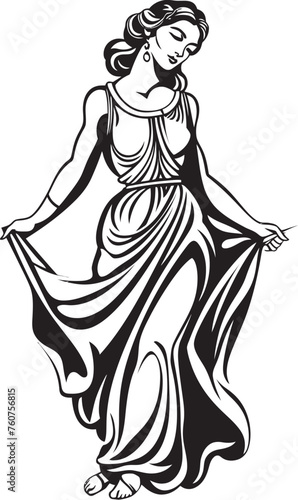 Mythical Muse Iconic Emblem of Ethereal Beauty Olympian Elegance Vector Logo of Greek Beauty