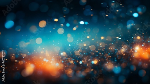Blue gold particles background