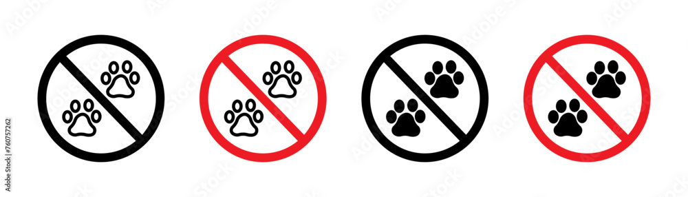 No Dogs Allowed Sign. Pet Entry Ban Symbol. Puppy Prohibited Area Warning - obrazy, fototapety, plakaty 