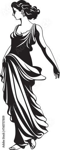 Aegean Splendor Iconic Greek Woman in Vector Form Radiant Reverie Vector Representation of Greek Beauty