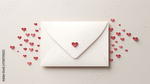 Simplistic Valentines Day card mockup on a neutral background  AI generated illustration