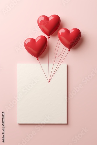 Simplistic Valentines Day card mockup on a neutral background  AI generated illustration