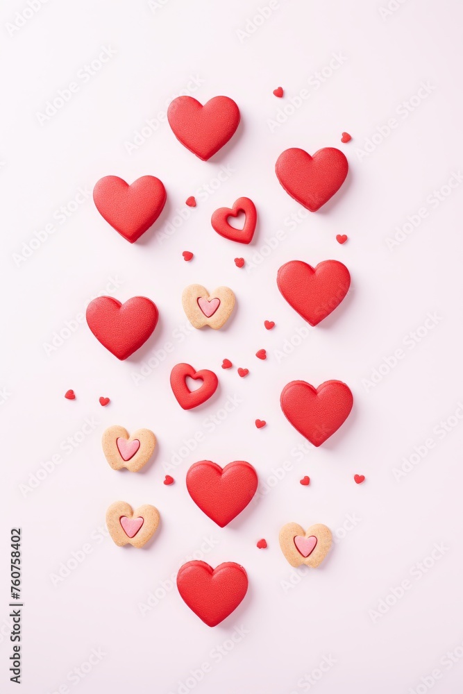 Valentines Day love message spelled with alphabet biscuits in minimal flat lay  AI generated illustration