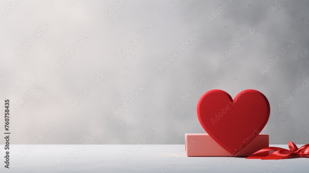Valentines Day gift presentation on a minimalist background AI generated illustration Valentines Day gift presentation on a minimalist background AI generated illustration