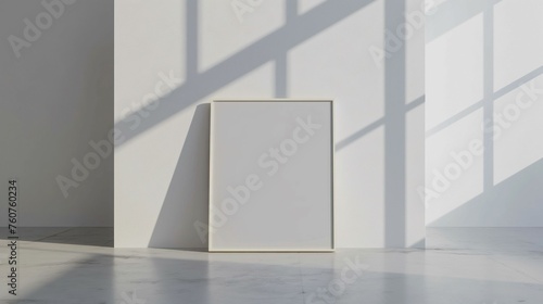 Frame mockup. Frame frame with white wall in the background. Home interior design