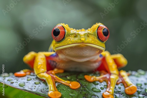 frog on a trunk