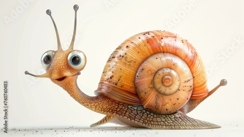 A cute snail with long legs and big eyes photo
