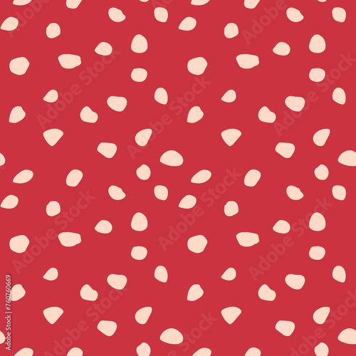 Fly agaric mushroom texture pattern red background flat vector