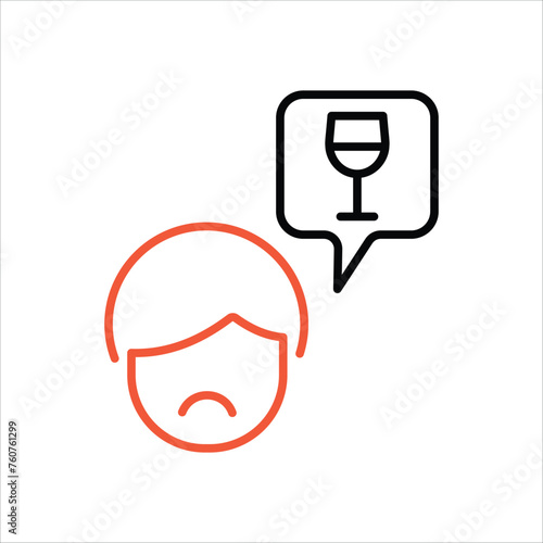 Alcoholism icon editable stock vector stock