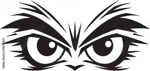 Hostile Stare Angry Eye Mask Iconic Logo Design Enraged Gaze Cartoon Angry Eye Mask Vector Icon