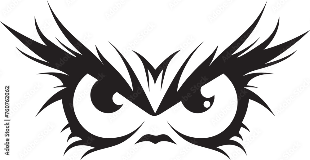 Mad Mask Vector Representation of Cartoon Angry Eye Mask Enraged Eyewear Angry Eye Mask Iconic Logo Design