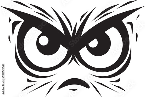 Wrathful Vision Vector Logo Design of Cartoon Angry Eye Mask Animated Anger Angry Eye Mask Iconic Emblem