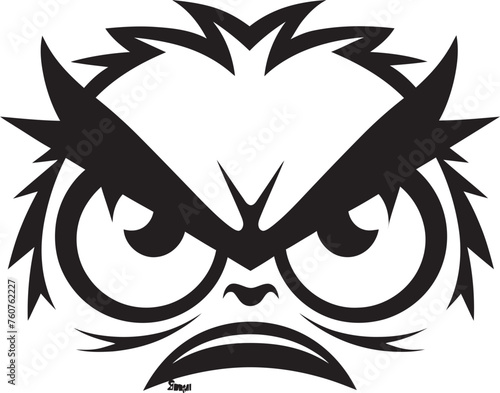 Fuming Focus Angry Eye Mask Iconic Emblem Cartoon Outrage Vector Representation of Angry Eye Mask