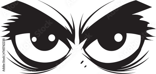 Cartoon Outrage Vector Representation of Angry Eye Mask Vexing Vision Angry Eye Mask Iconic Logo Design