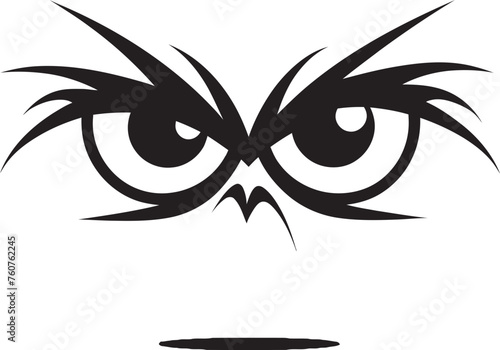 Infuriated Glare Angry Eye Mask Iconic Logo Design Outraged Look Cartoon Angry Eye Mask Vector Icon