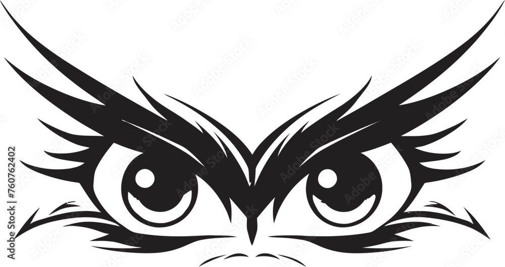 Rage Mode Iconic Emblem of Angry Eye Mask Design Fierce Gaze Vector Representation of Cartoon Angry Eye Mask