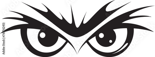 Seething Stare Emblematic Representation of Angry Eye Mask Wrathful Vision Vector Logo Design of Cartoon Angry Eye Mask