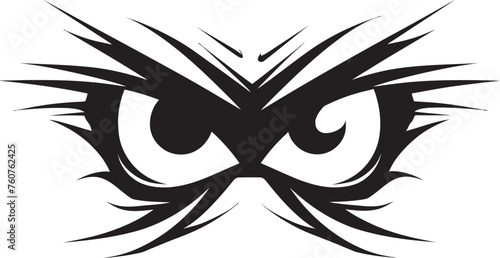 Fuming Focus Angry Eye Mask Iconic Emblem Cartoon Outrage Vector Representation of Angry Eye Mask