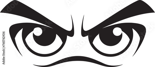Wrathful Vision Vector Logo Design of Cartoon Angry Eye Mask Fuming Focus Angry Eye Mask Iconic Emblem