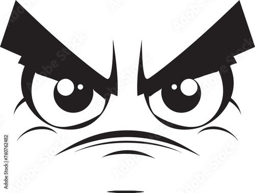 Wrathful Vision Vector Logo Design of Cartoon Angry Eye Mask Fuming Focus Angry Eye Mask Iconic Emblem
