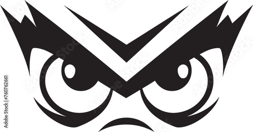 Fiery Expression Angry Eye Mask Vector Logo Design Vexing Vision Cartoon Angry Eye Mask Iconography