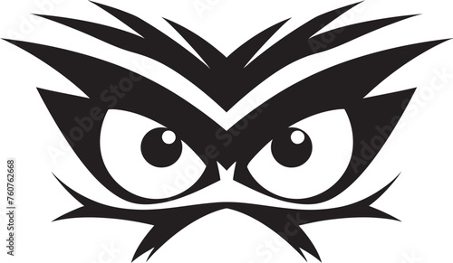 Animated Anger Angry Eye Mask Vector Icon Design Hostile Look Cartoon Angry Eye Mask Symbolism