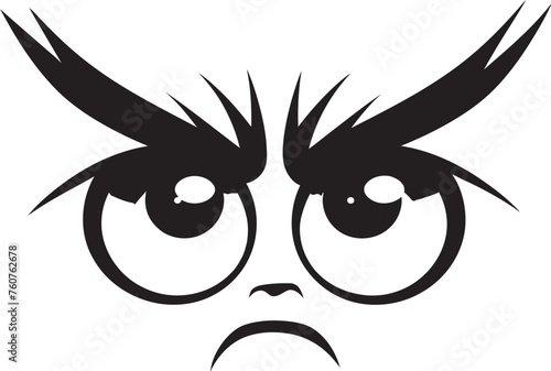 Wrathful Expression Angry Eye Mask Vector Emblem Seething Stare Cartoon Angry Eye Mask Icon