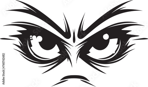Incensed Intensity Emblematic Representation of Angry Eye Mask Indignant Gaze Vector Logo Design of Cartoon Angry Eye Mask