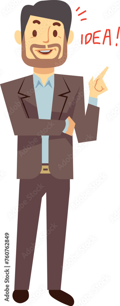 Businessman with idea. Man in corporate suit working on solution