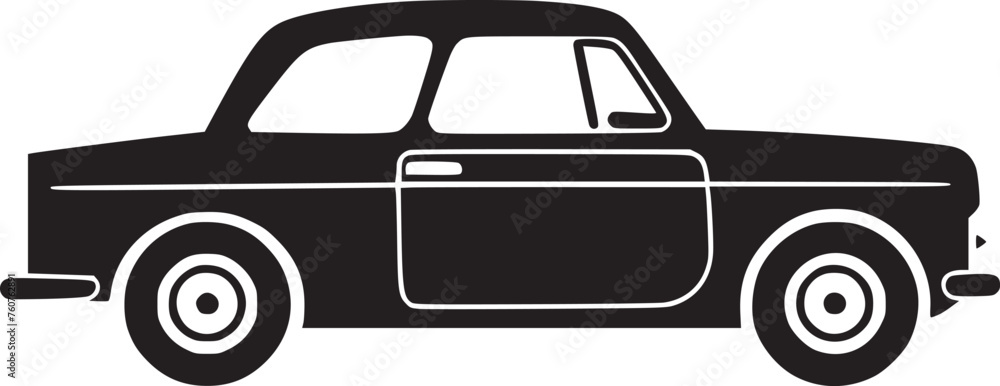 Car vector black and white
