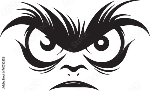 Intense Fury Cartoon Angry Eye Mask Vector Icon Incensed Vision Emblematic Representation of Angry Eye Mask