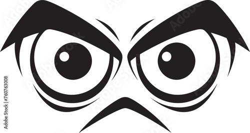 Incensed Intensity Angry Eye Mask Iconic Emblem Animated Outburst Vector Representation of Angry Eye Mask