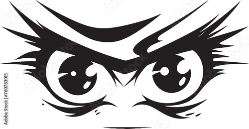 Agitated Glare Cartoon Angry Eye Mask Vector Icon Wrathful Intensity Emblematic Representation of Angry Eye Mask