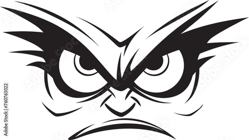 Incensed Intensity Angry Eye Mask Iconic Logo Design in Cartoon Form Seething Stare Cartoon Angry Eye Mask Vector Icon