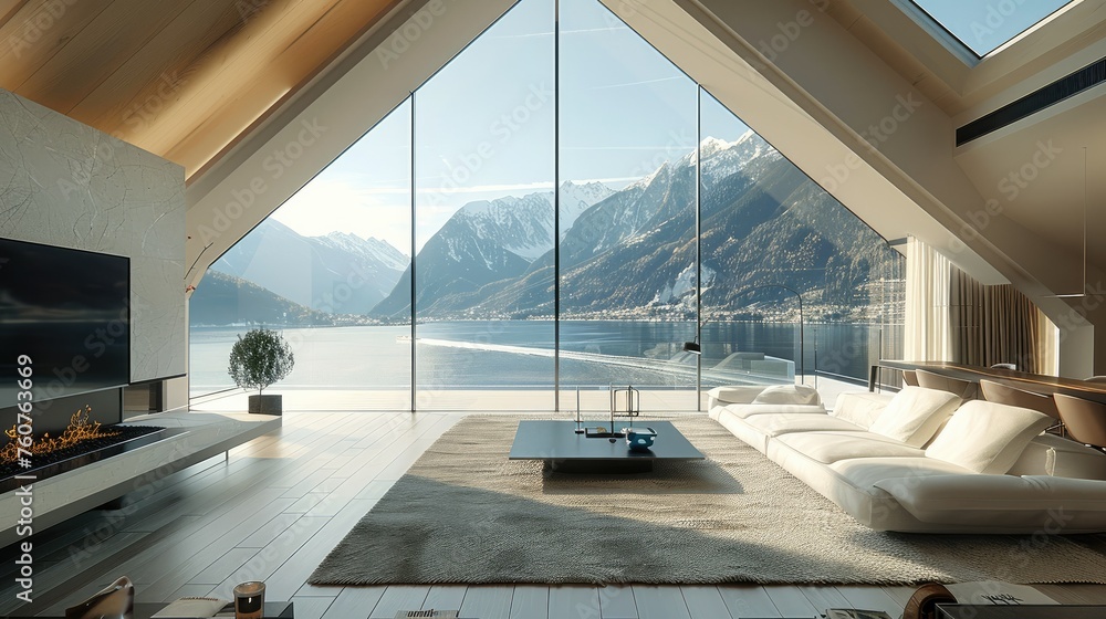 Curated visual reference: A Low Ceiling Penthouse With Sliding Glass Doors As The Photo Inspiration