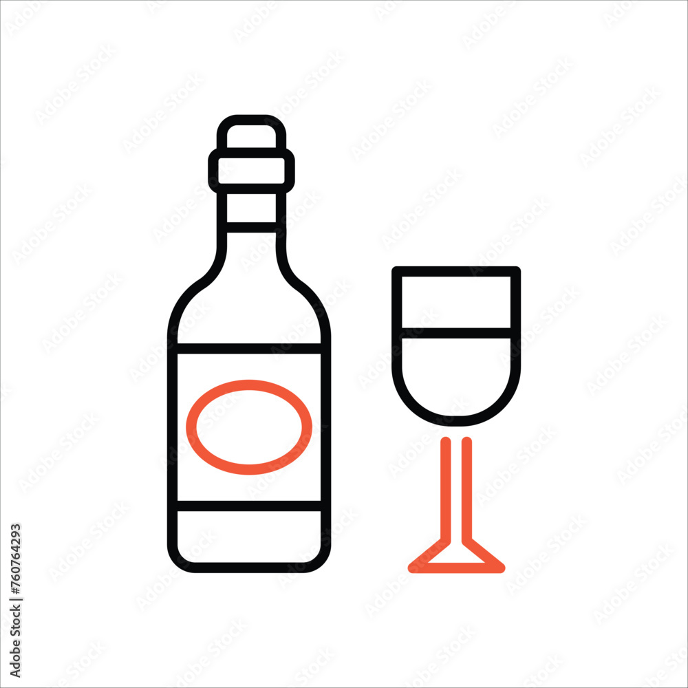 Wine Bottle icon editable stock vector stock Wine Bottle icon editable stock vector stock