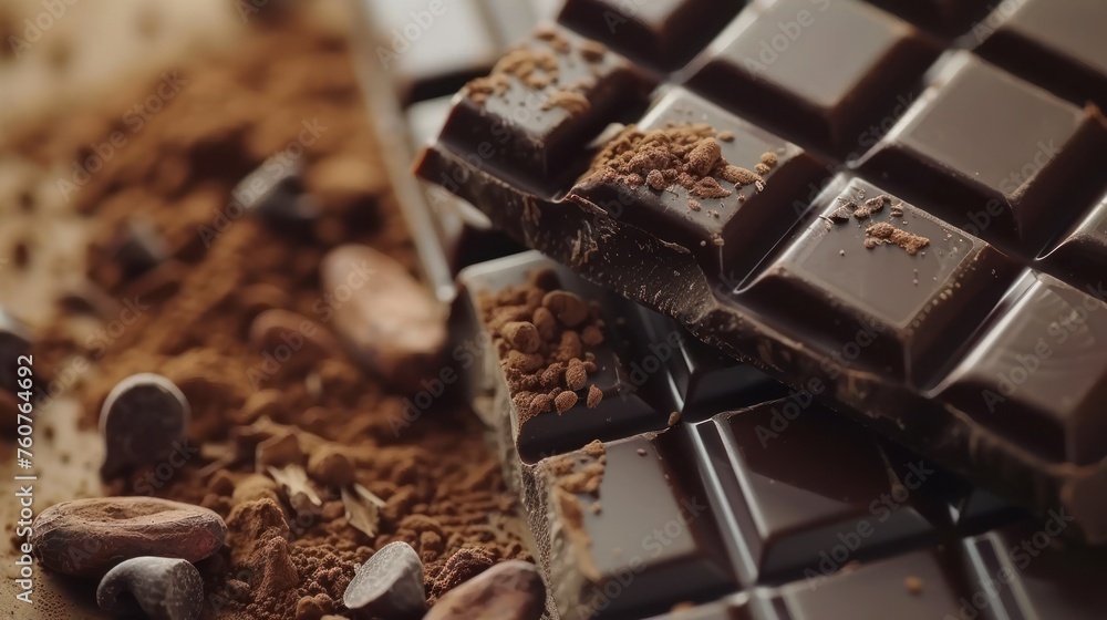 Chocolate. Beautiful chocolate background. Sweet food photography concept. Dark chocolate, crushed cocoa beans, fruits on a delicate background. Chocolate. Beautiful chocolate background. Sweet food photography concept. Dark chocolate, crushed cocoa beans, fruits on a delicate background.