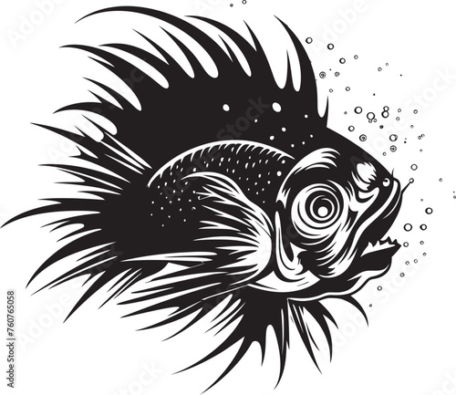 Wretched Warden Sinuous Fish Icon Eldritch Emissary Angular Creature Logo Design