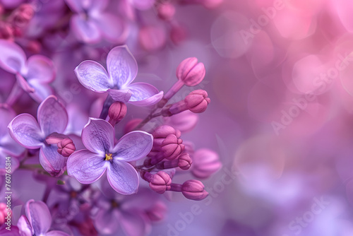 Macro image of spring lilac violet flowers © CHAYAPORN
