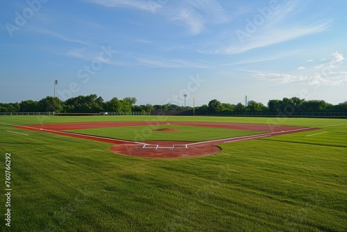 Speedy American baseball field. American game. Generate Ai photo