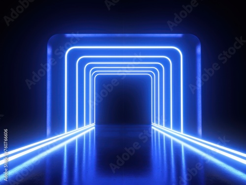 White neon tunnel entrance path design seamless tunnel lighting neon linear strip backgrounds