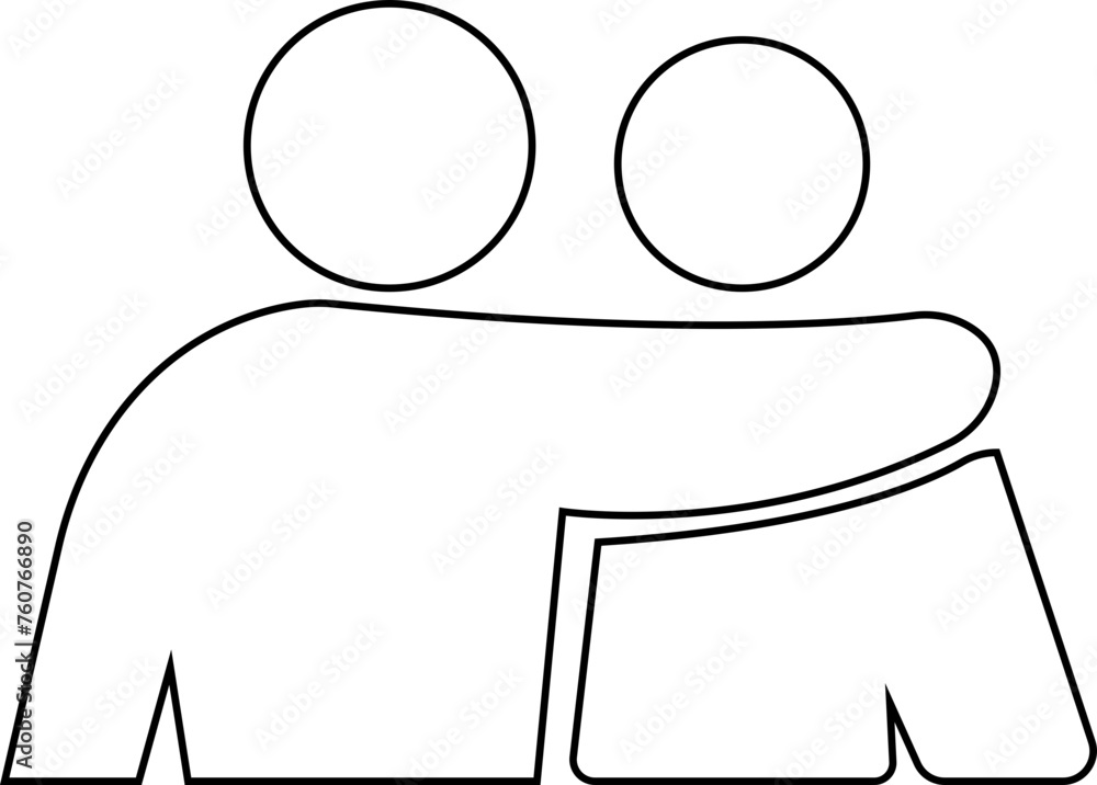 Two person friendship vector icon. filled flat sign for mobile concept and web design. Two people greeting glyph icon. Friendship, partnership symbol, logo . Vector graphics group community pictogram,