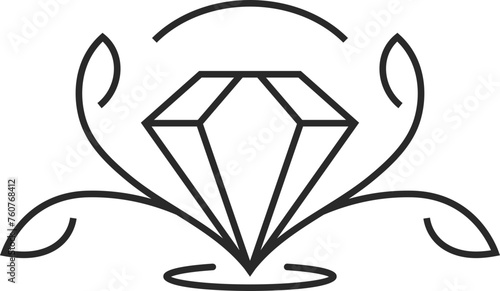 Diamond Rose Logo Icon Minimalist